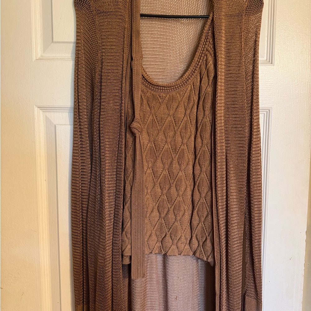 White House Black Market Brown Cardigan Sweater